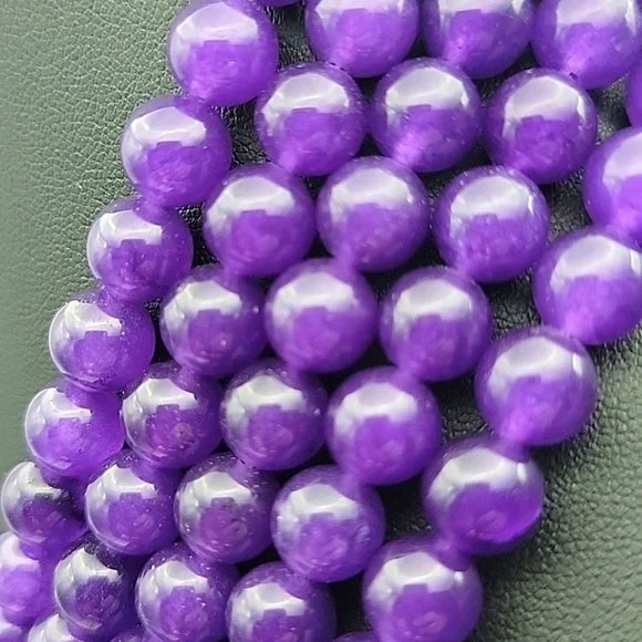 1025 Cts Natural 5 Strand Amethyst Round Shape Beaded Natural Gemstone Necklace - Picture 5 of 6